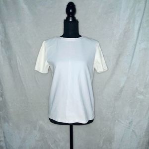 Ann Taylor LOFT Leather Sleeve Top S